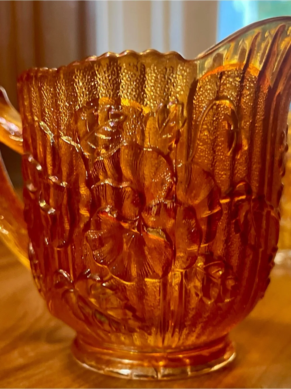 Imperial Glass Carnival Glass Lot of 5 8” Hobster Jar/ Devil Vase/ Pedestal Vase